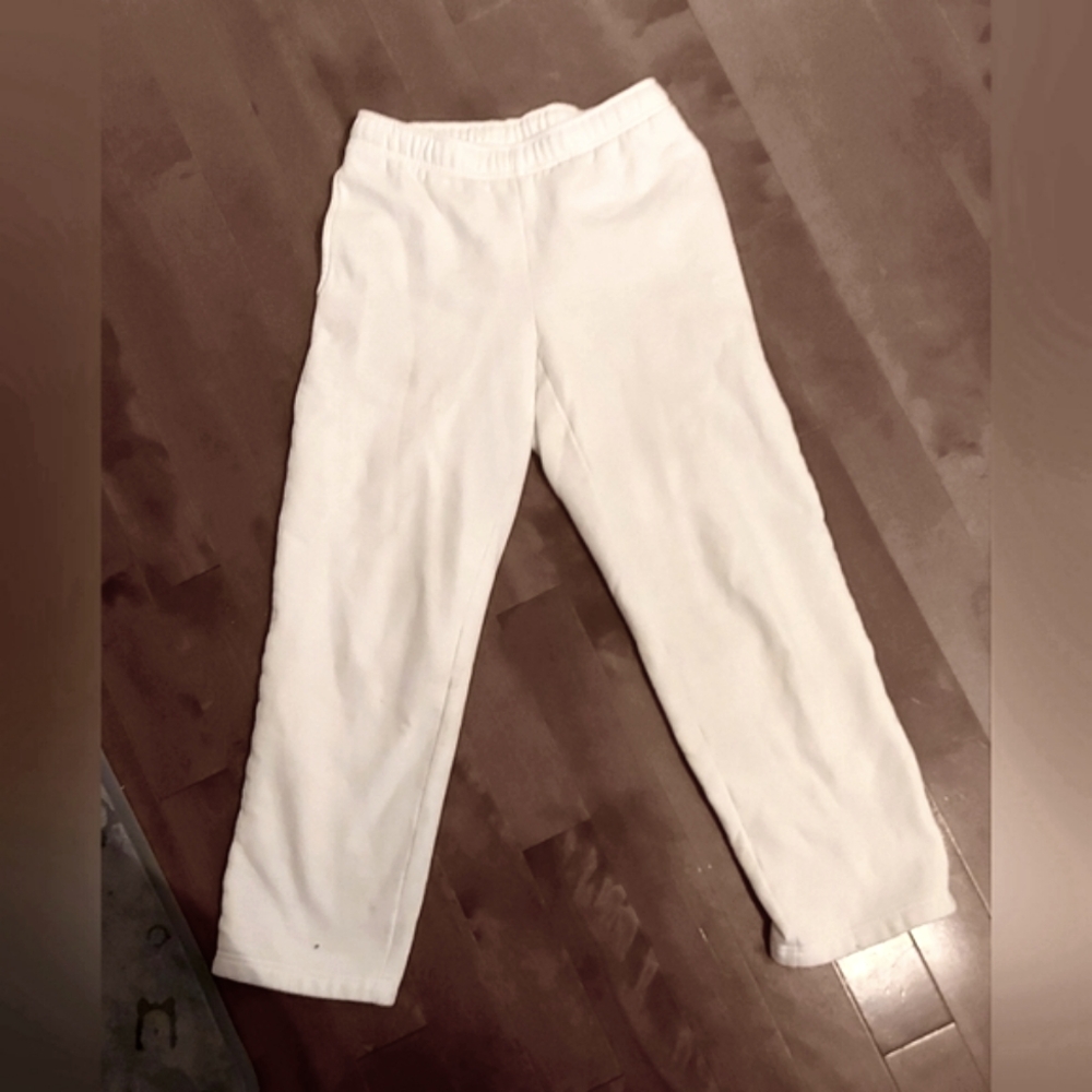Aritzia White Sweatfleece Pants.